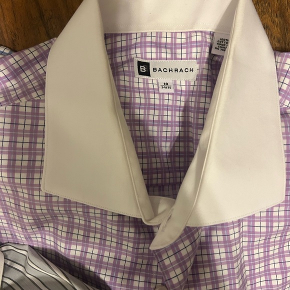 Bachrach Blue, Gray, and Purple Dress Shirts Bundle - Picture 7 of 14
